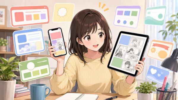 スマホとタブレットで漫画配信サービスを比較する20代日本人女性