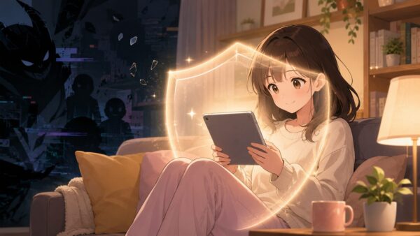 危険な違法サイトを避けて安全に電子漫画を読む日本人女性